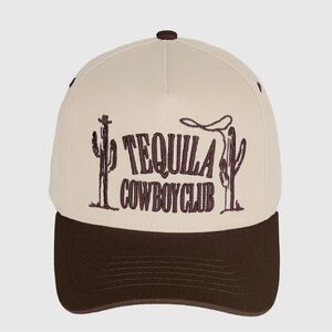 Embroidered “ Tequila Cowboy Club “ Cap Baseball Trucker Hat Brown Cactus